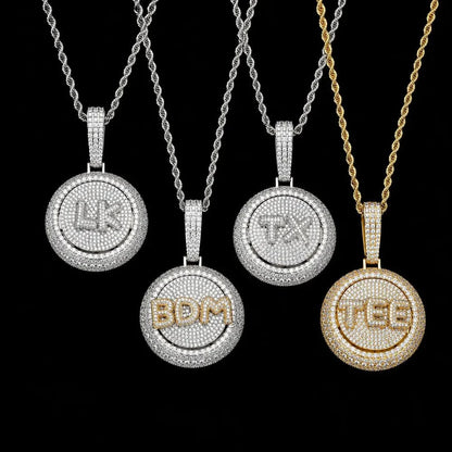 Rotating Custom 3D Letter Round Pendant – 43mm