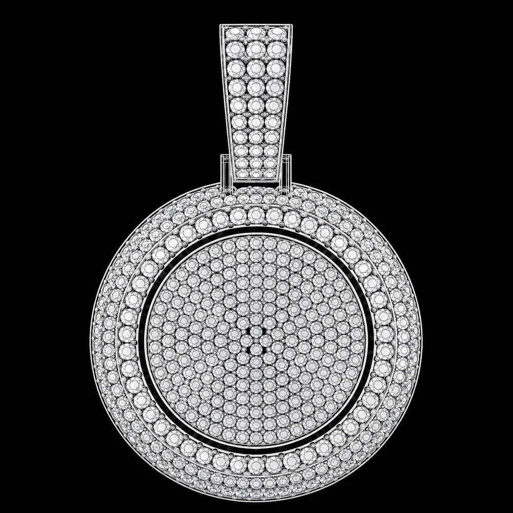 Rotating Custom 3D Letter Round Pendant – 43mm