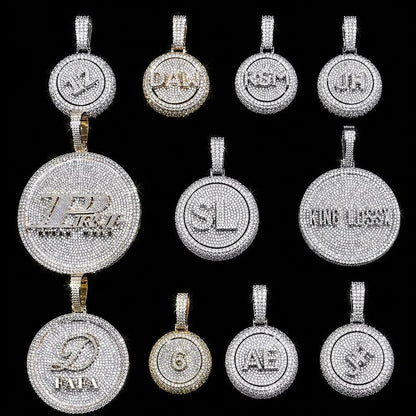 Rotating Custom 3D Letter Round Pendant – 43mm