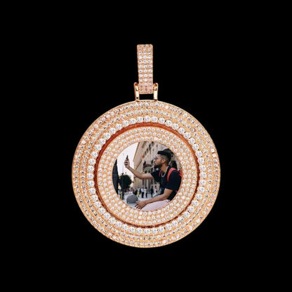 Rotating Memory Frame Photo Pendant - 65mm
