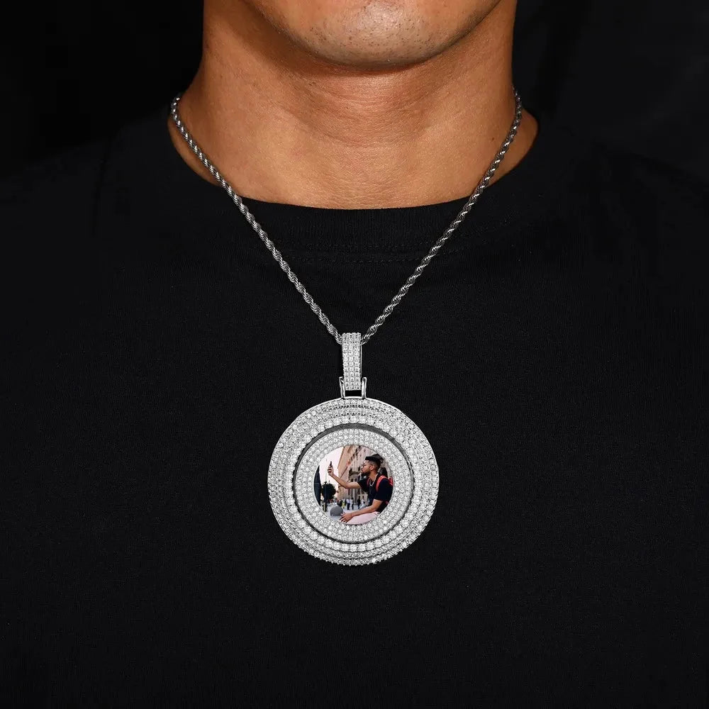 Rotating Memory Frame Photo Pendant - 65mm