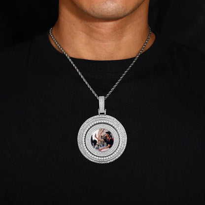 Rotating Memory Frame Photo Pendant - 65mm
