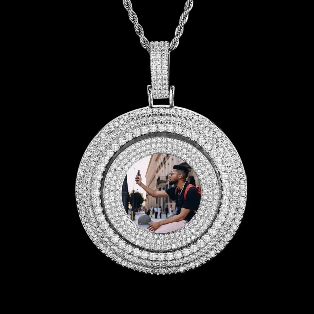 Rotating Memory Frame Photo Pendant - 65mm