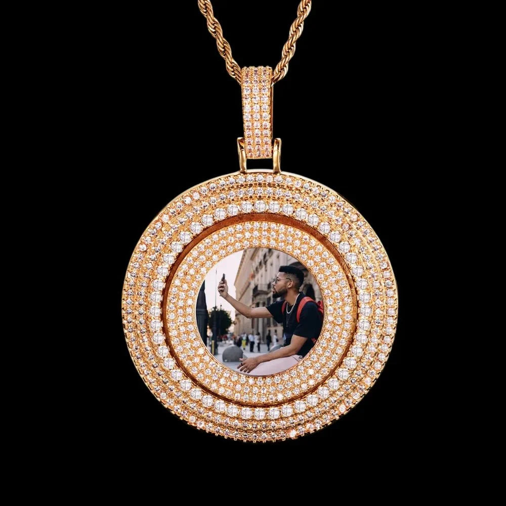 Rotating Memory Frame Photo Pendant - 65mm