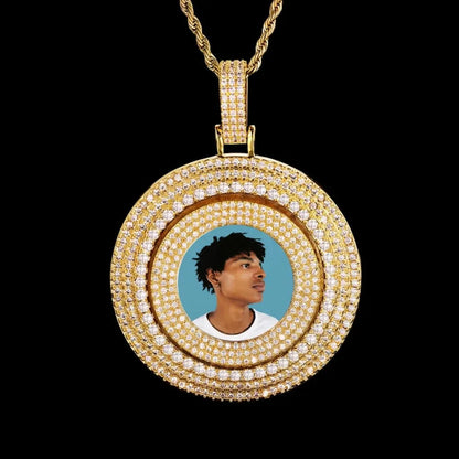 Rotating Memory Frame Photo Pendant - 65mm