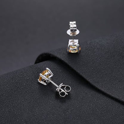 S925 1 Carat Colorful VVS Moissanite Stud Earrings