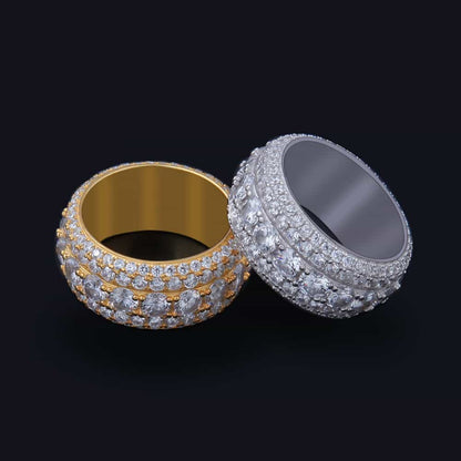 S925 Gold-Plated Micro Pave Full Diamond Ring