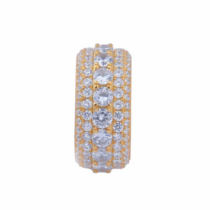 S925 Gold-Plated Micro Pave Full Diamond Ring