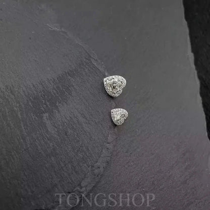 S925 Moissanite Heart-Shaped Rock Candy Earrings Love