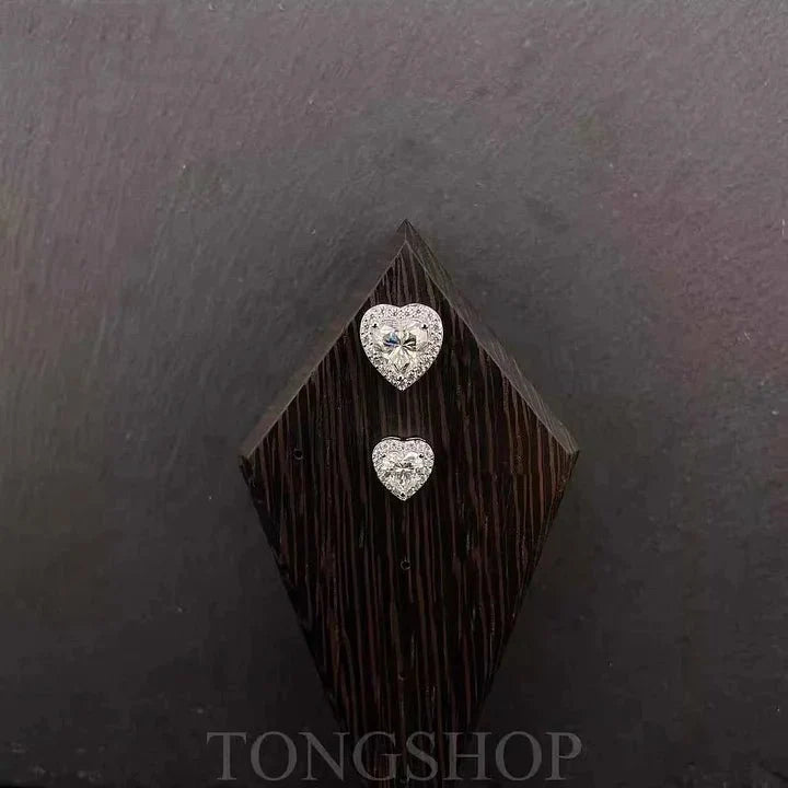 S925 Moissanite Heart-Shaped Rock Candy Earrings Love