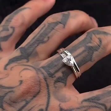 S925 Moissanite Triangular Geometric Ring