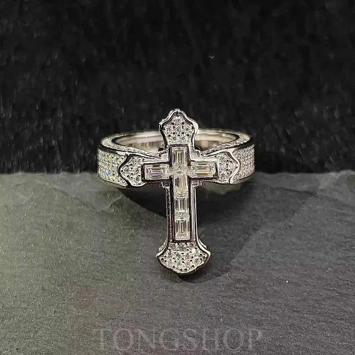 S925 Moissanite Triangular Geometric Ring