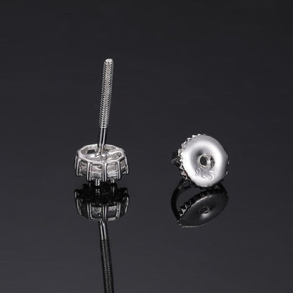 S925 VVS 2.0mm Round Moissanite Stud Earrings in 18K Gold Plating