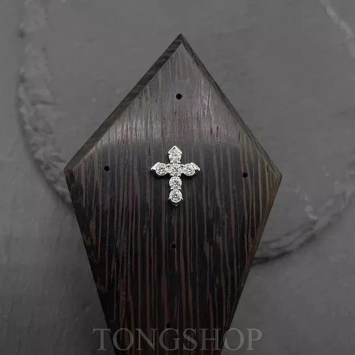 S925 VVS Moissanite Cross Stud Earrings