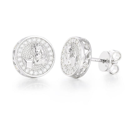S925 VVS Moissanite Cross Stud Earrings in 18K Gold Plating