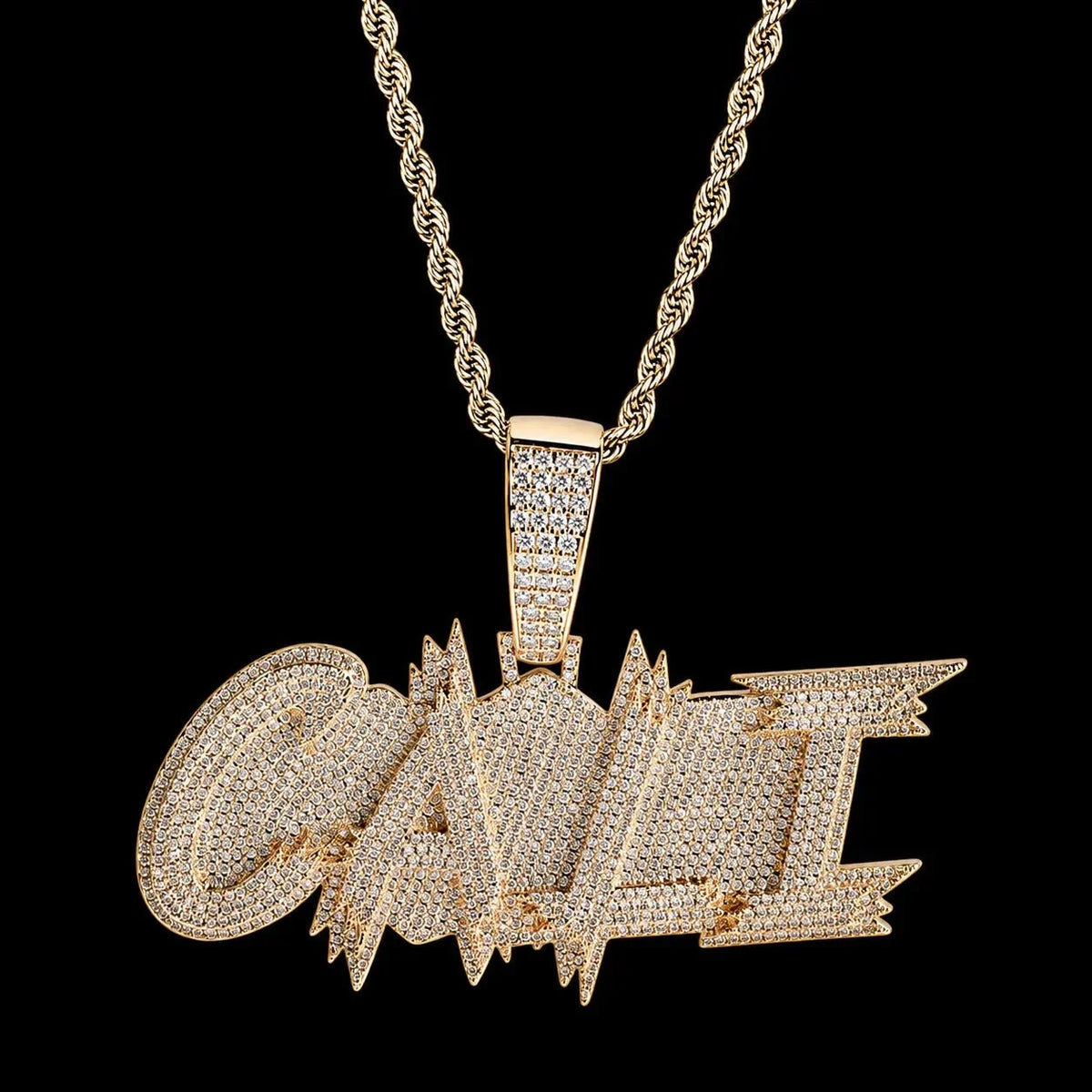 S925 & VVS Moissanite Custom Solid Ice-Block-Style Letter/Name Pendant