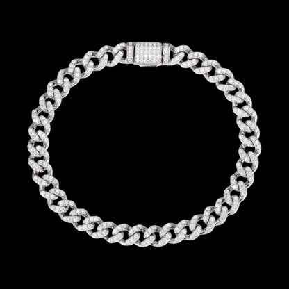 S925 & VVS Moissanite Iced Cuban Link Bracelet - 6mm