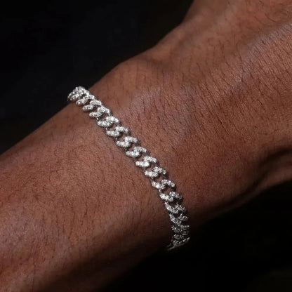 S925 & VVS Moissanite Iced Cuban Link Bracelet - 6mm