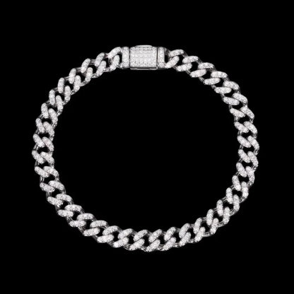 S925 & VVS Moissanite Iced Cuban Link Bracelet - 6mm