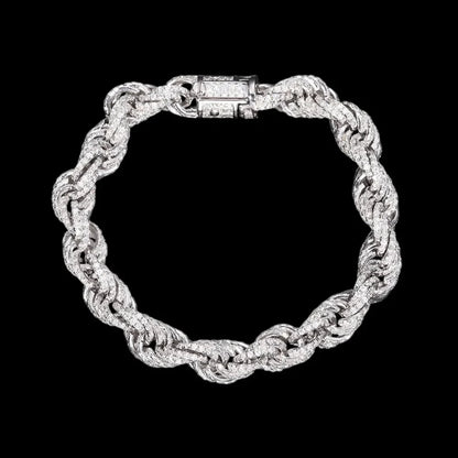 S925 & VVS Moissanite Iced Rope Bracelet - 8mm