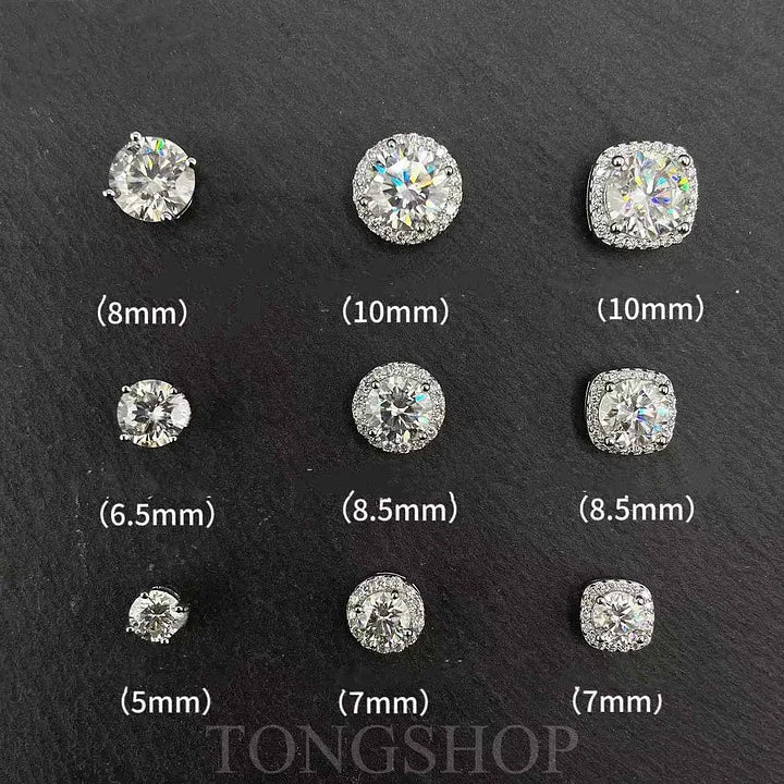 S925 VVS Moissanite Magnetic Earrings Four Claws & Rock Sugar Cube Starry Stars Full Diamond Earrings
