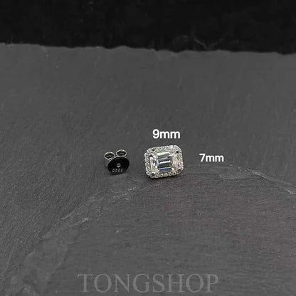 S925 VVS Moissanite T Square Earrings