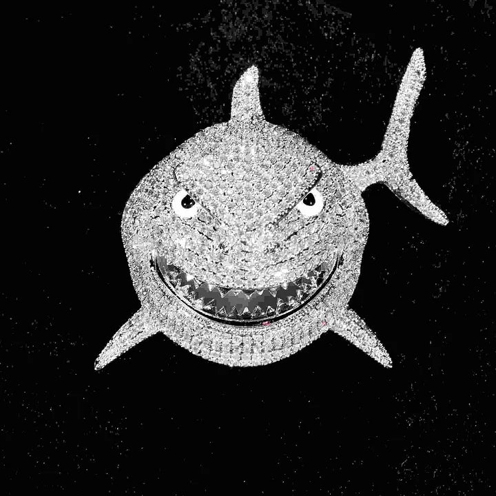 Small Version Of 6ix9ine’s Same Diamond-Encrusted Fat Shark Pendant