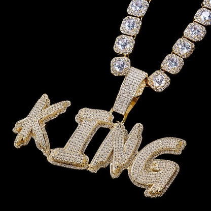 Solid Diamond-Set Custom Name/Initial Pendant
