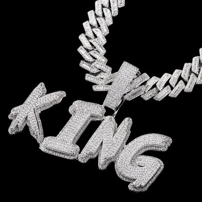 Solid Diamond-Set Custom Name/Initial Pendant