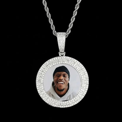 Solid Ice Custom 3D Photo Round Pendant - 40mm