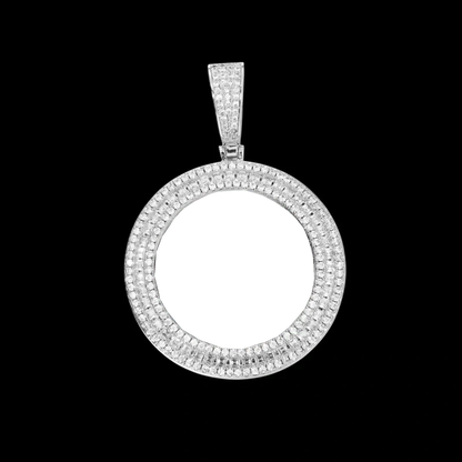 Solid Ice Custom 3D Photo Round Pendant - 40mm
