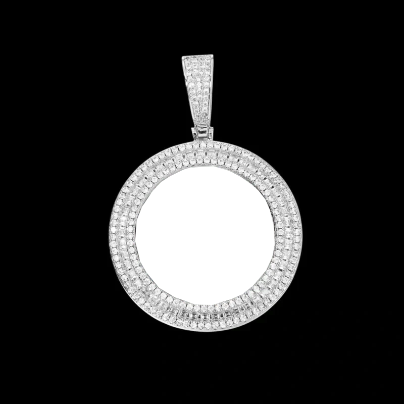 Solid Ice Custom 3D Photo Round Pendant - 40mm