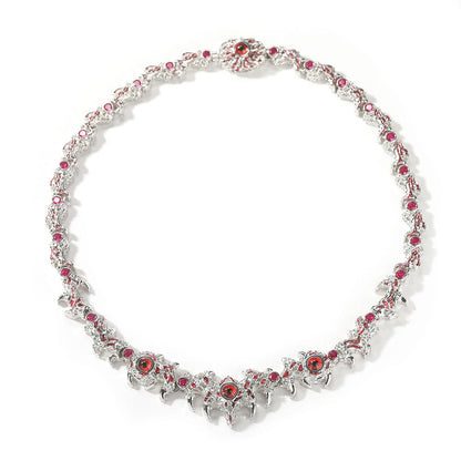 Spiked Parasitic Red Eyed Thorn Diamond Necklace