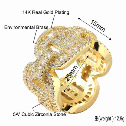 Square and Round Mixed Diamond T Ring