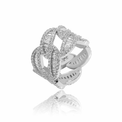 T-Shaped Diamond Set Ring