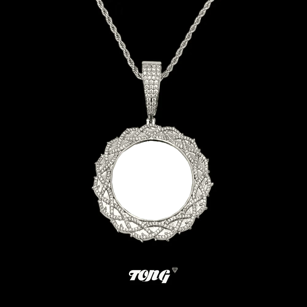 Thorn Sunflower Custom Photo Round Pendant - 55mm