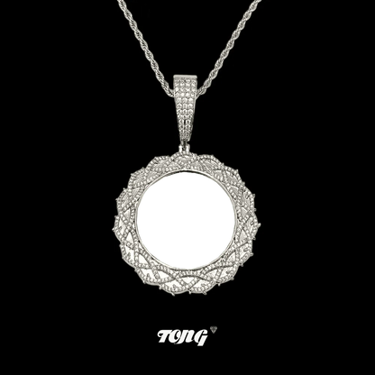 Thorn Sunflower Custom Photo Round Pendant - 55mm