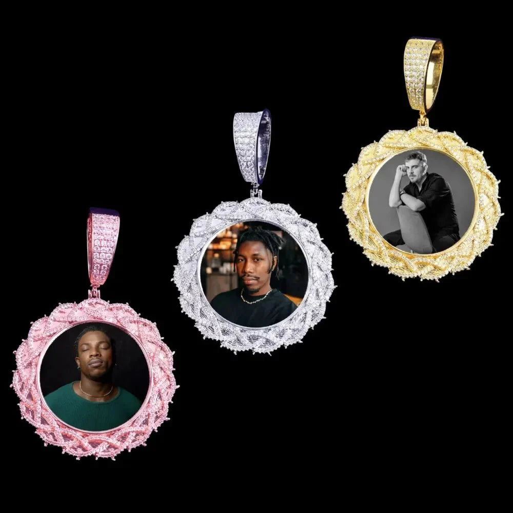 Thorn Sunflower Custom Photo Round Pendant - 55mm