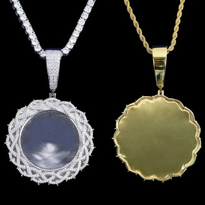Thorn Sunflower Custom Photo Round Pendant - 55mm