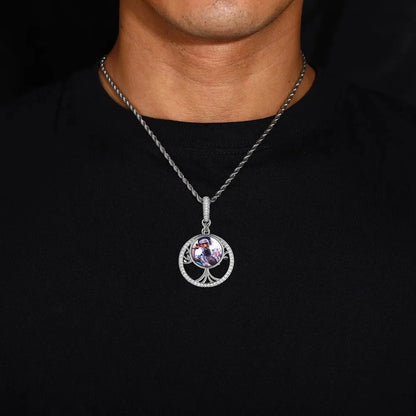 Tree of Life Memory Custom Photo Round Pendant - 35mm