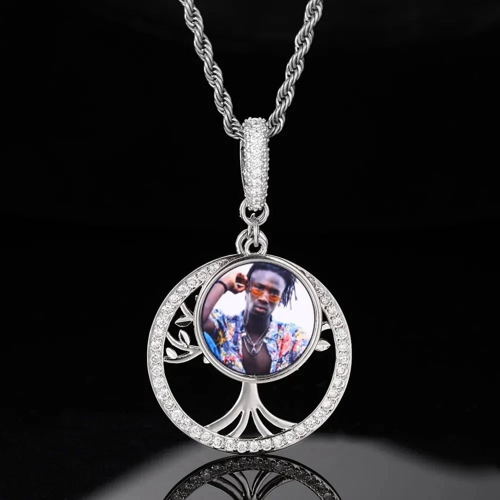 Tree of Life Memory Custom Photo Round Pendant - 35mm
