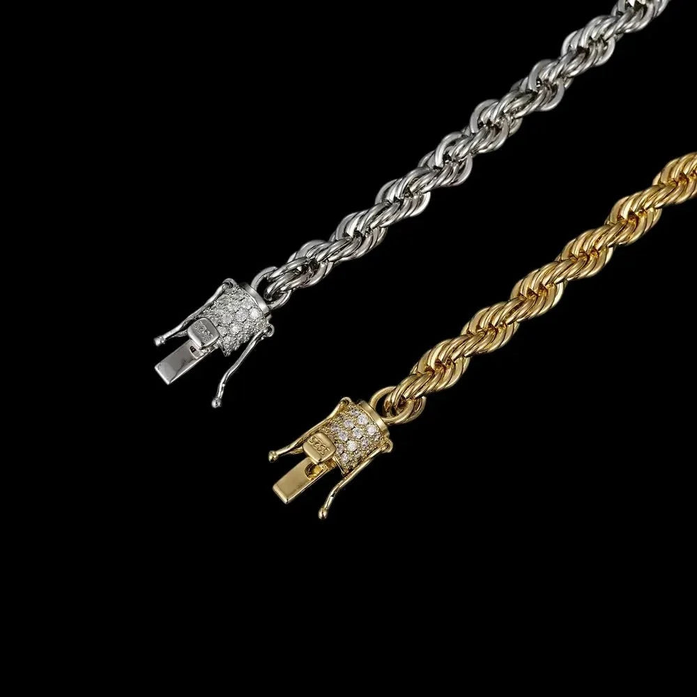 VVS Moissanite Rope Bracelet - 6mm