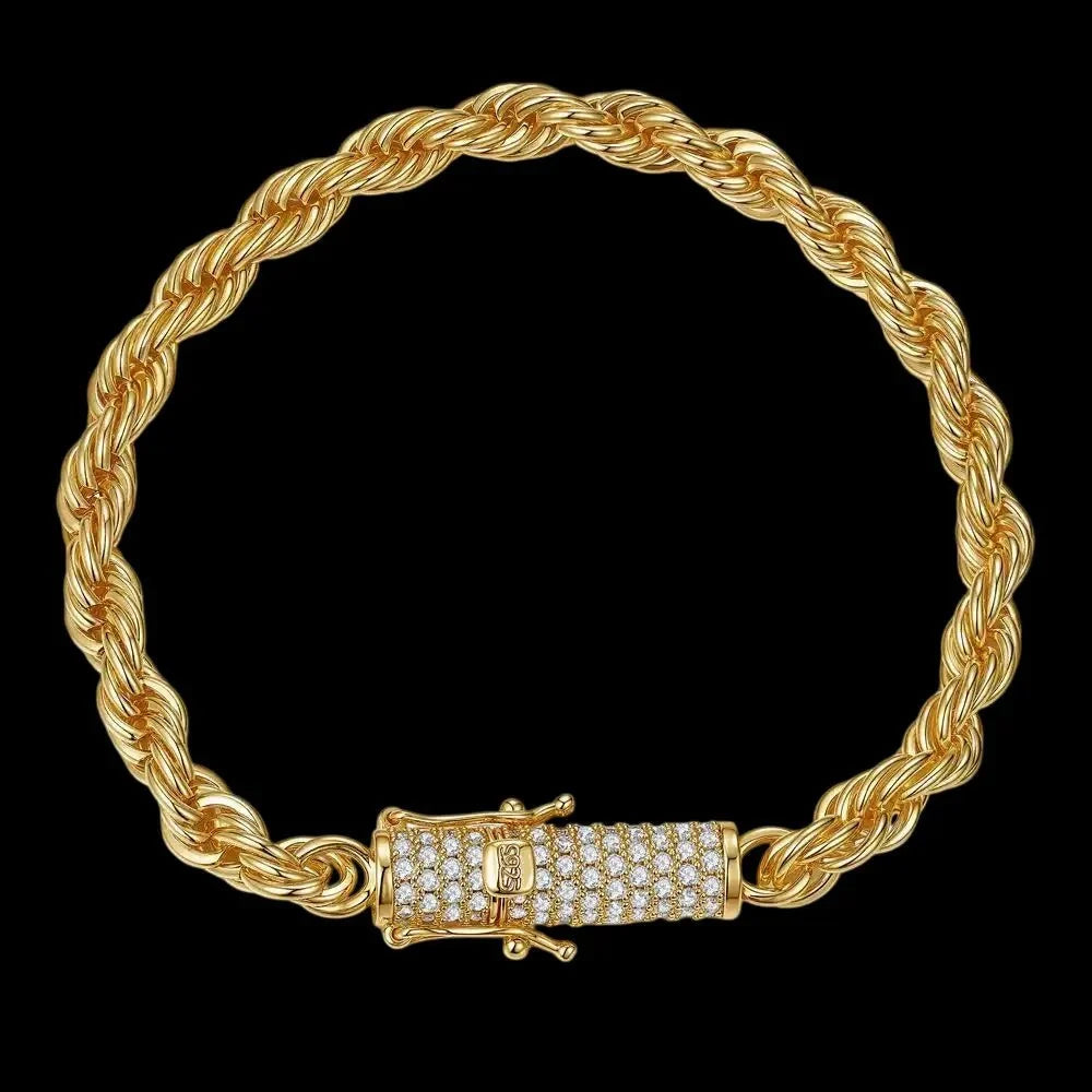 VVS Moissanite Rope Bracelet - 6mm