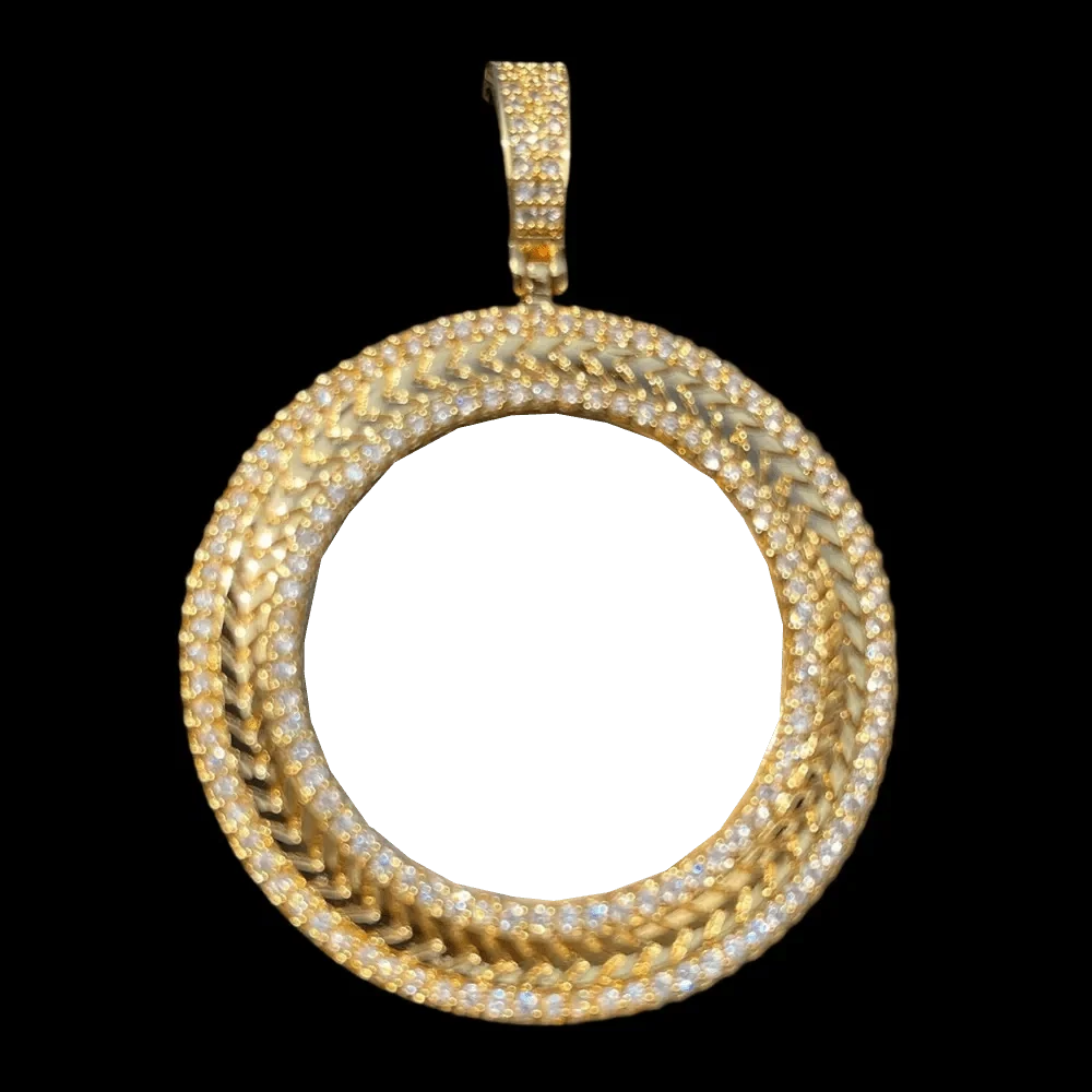 Wheat Ear Custom Photo Round Pendant - 50mm