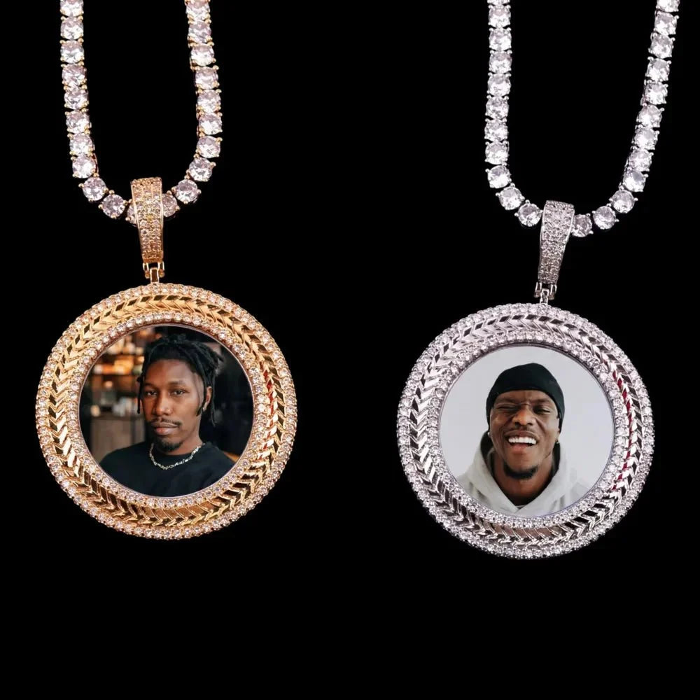 Wheat Ear Custom Photo Round Pendant - 50mm