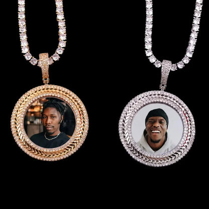 Wheat Ear Custom Photo Round Pendant - 50mm