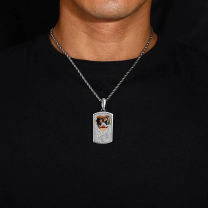 Winged Grenade Solid Dog Tag Custom Photo Pendant - 25mm