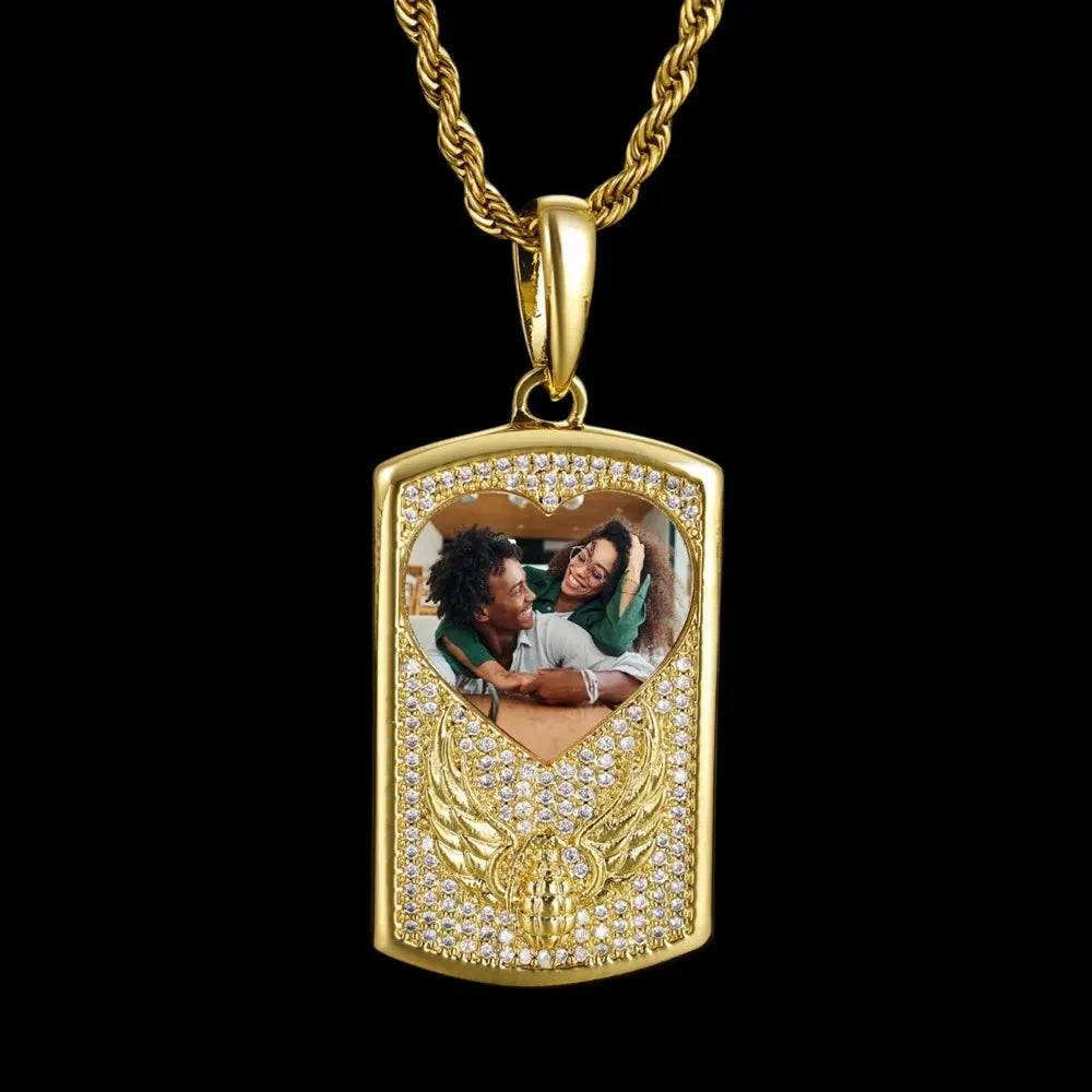 Winged Grenade Solid Dog Tag Custom Photo Pendant - 25mm