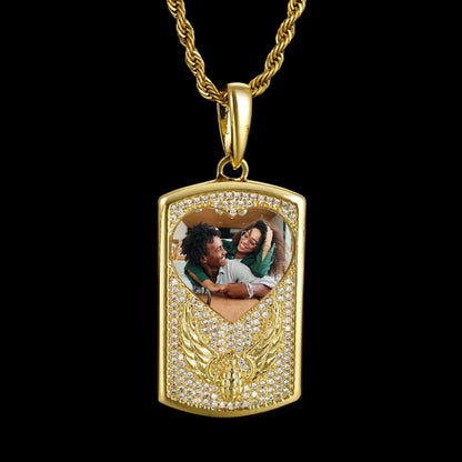 Winged Grenade Solid Dog Tag Custom Photo Pendant - 25mm
