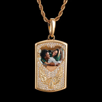Winged Grenade Solid Dog Tag Custom Photo Pendant - 25mm
